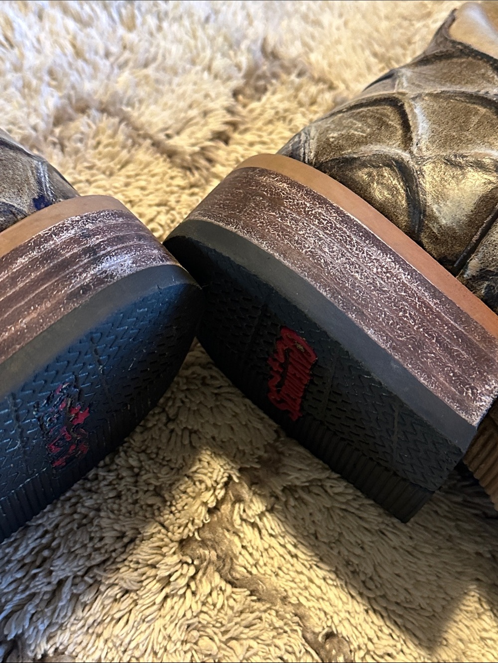 Cavender's Men's Western Boots in Taupe and Brown - Picture 8 of 12